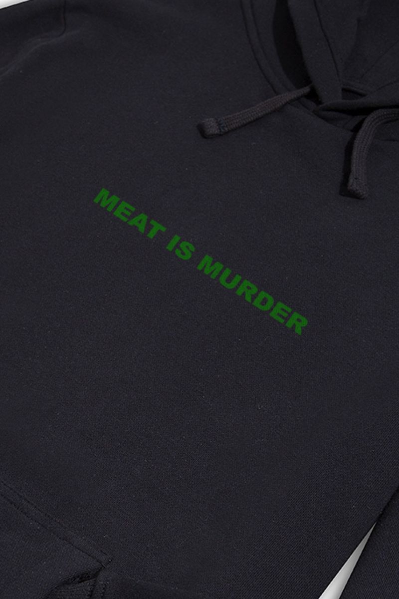 Black Premium Cotton meat is murder Design Pullover Hoodie
