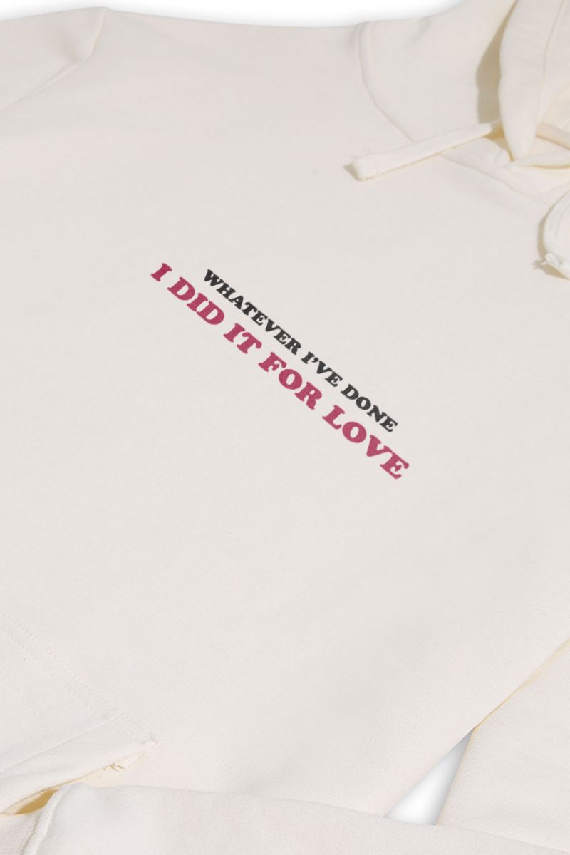 Ecru Premium Cotton whatever i've done i did it for love Design Pullover Hoodie