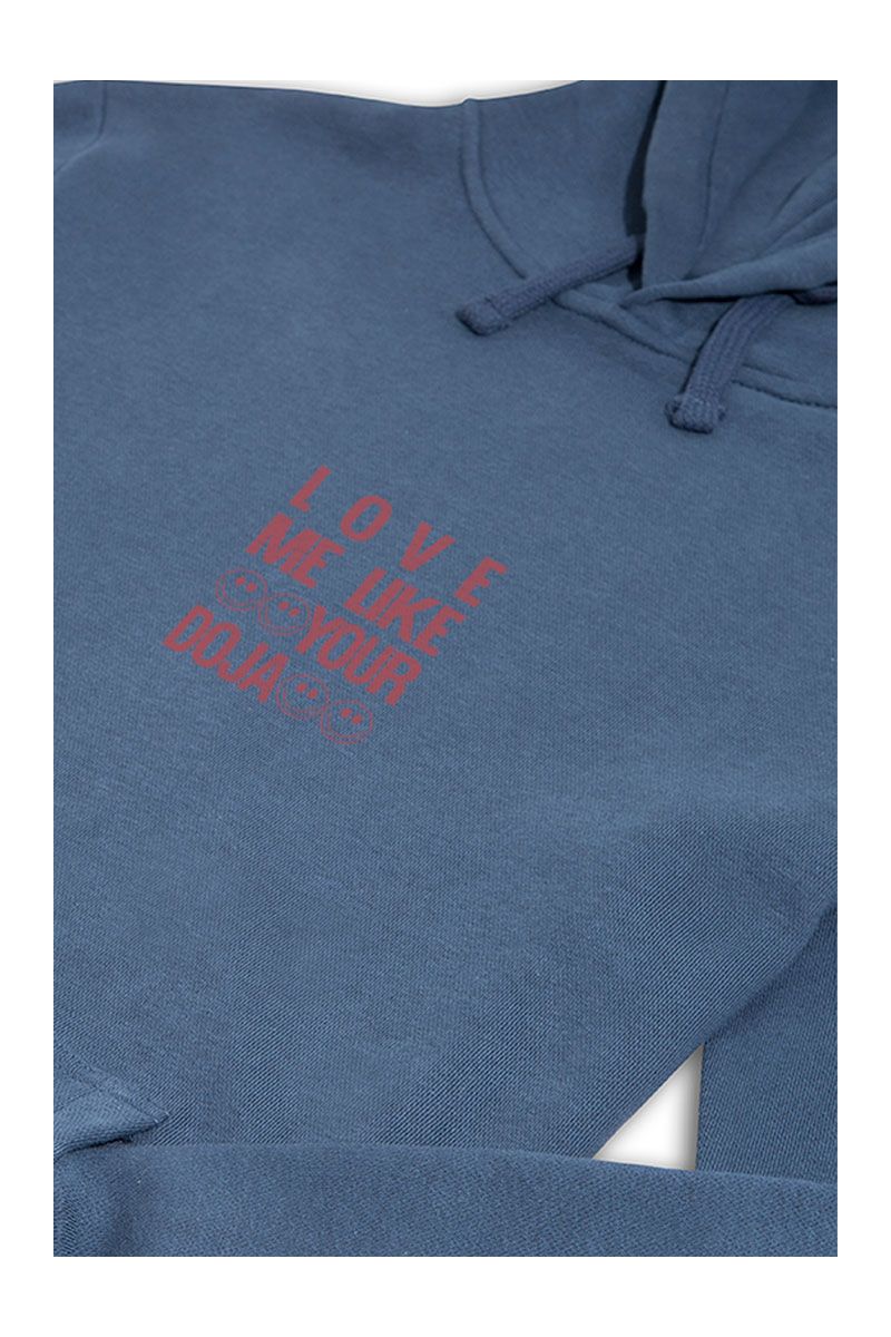 Navy Premium Cotton love me like your doja Design Pullover Hoodie