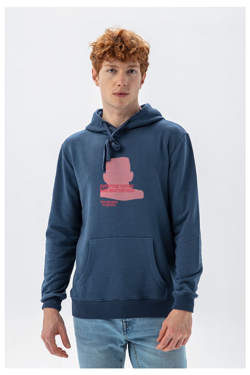 Navy Premium Cotton everyone knows this masterpiece. This drawing is enough Design Pullover Hoodie