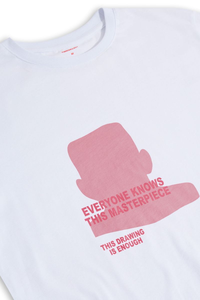 White Soft Fabric everyone knows this masterpiece. This drawing is enough Design Short Sleeve Tee