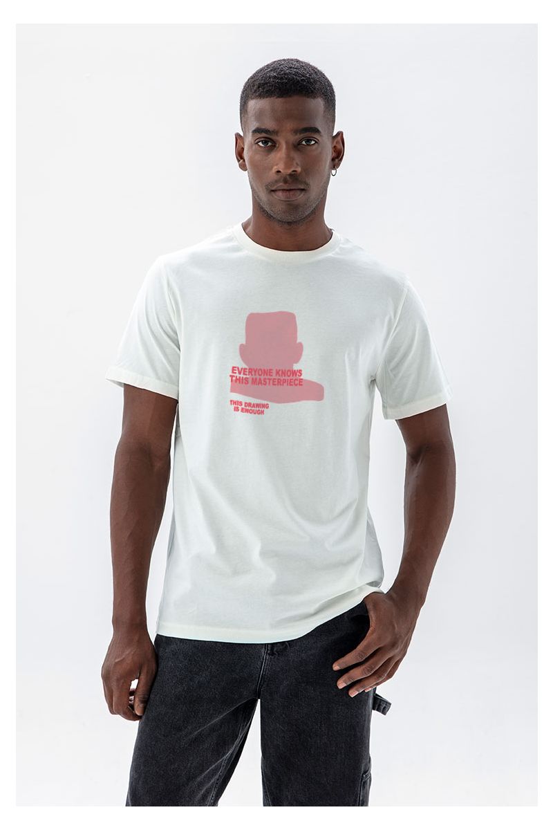 Off White Soft Fabric everyone knows this masterpiece. This drawing is enough Design Short Sleeve Tee