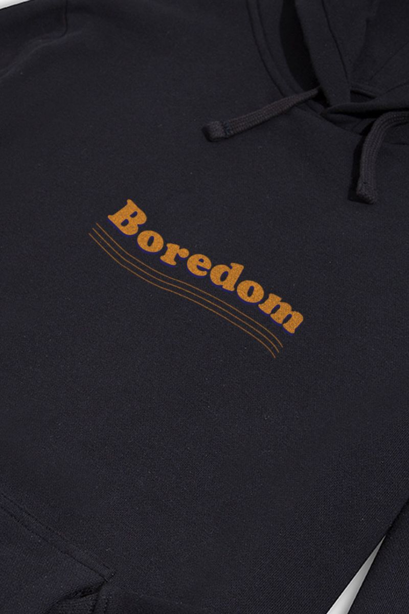 Black Premium Cotton boredom Design Pullover Hoodie