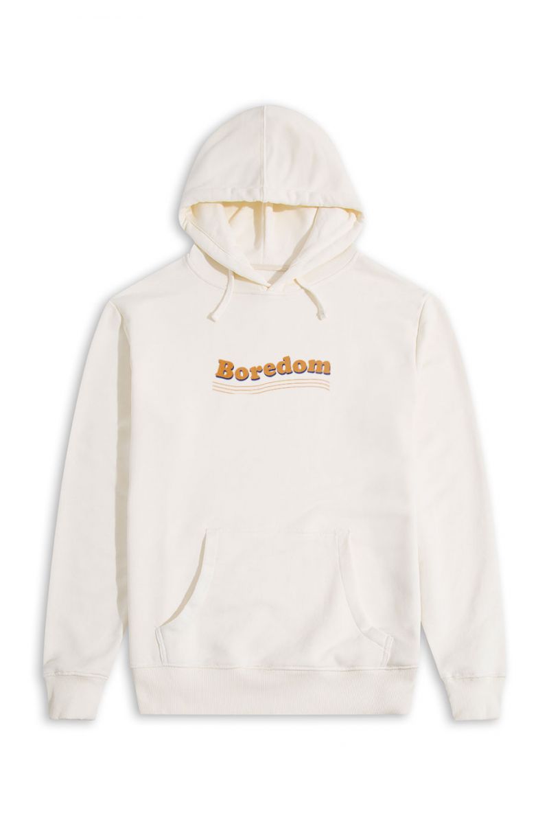 Ecru Premium Cotton boredom Design Pullover Hoodie