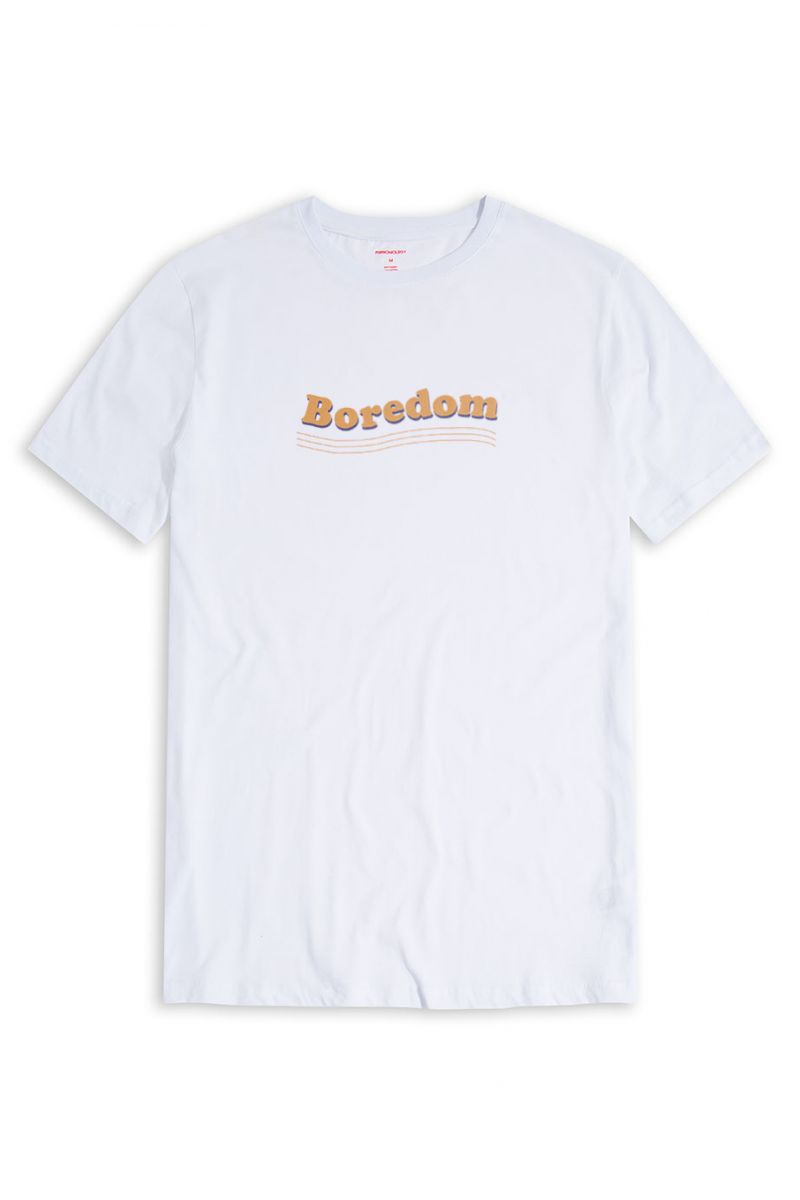 White Soft Fabric boredom Design Short Sleeve Tee