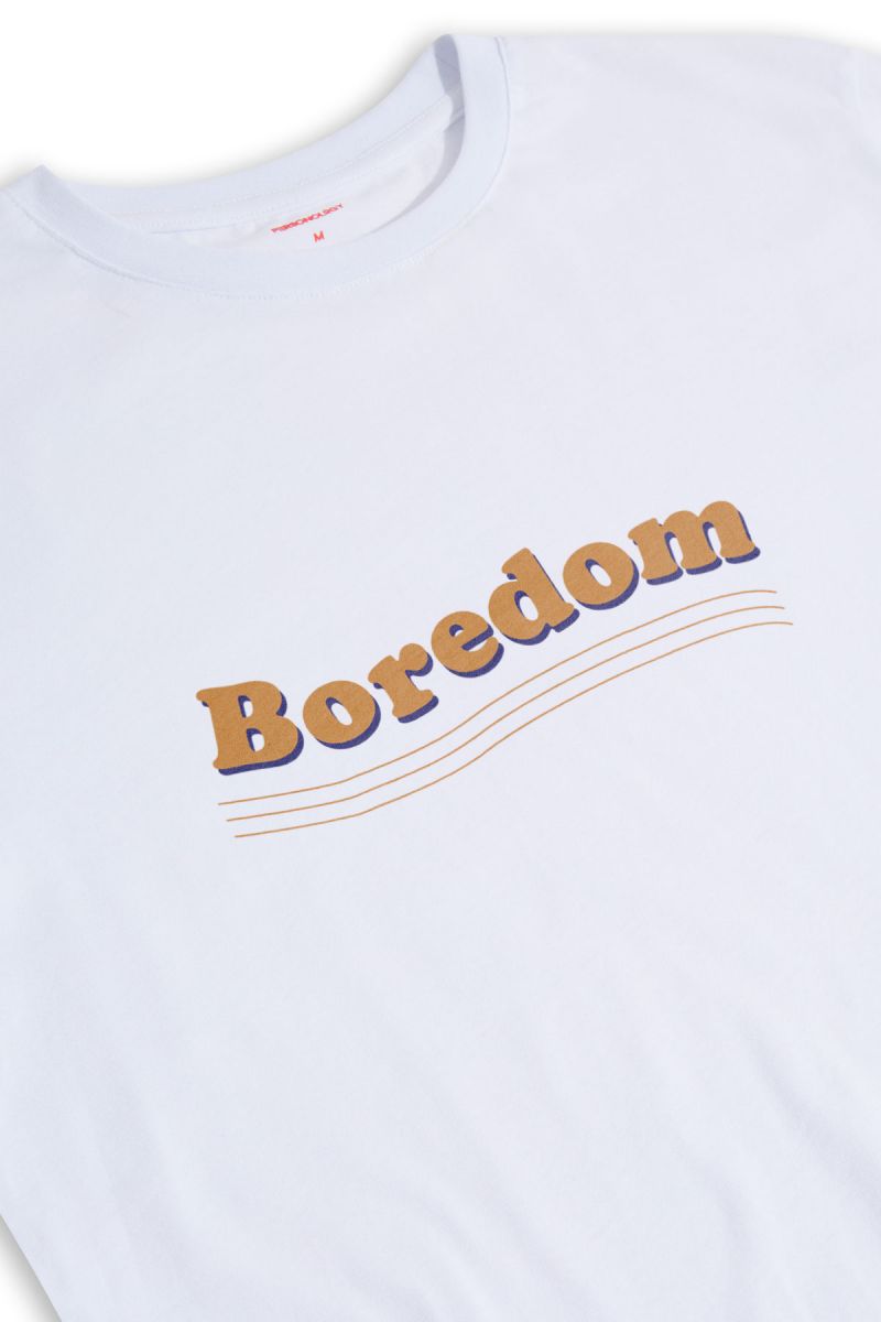 White Soft Fabric boredom Design Short Sleeve Tee