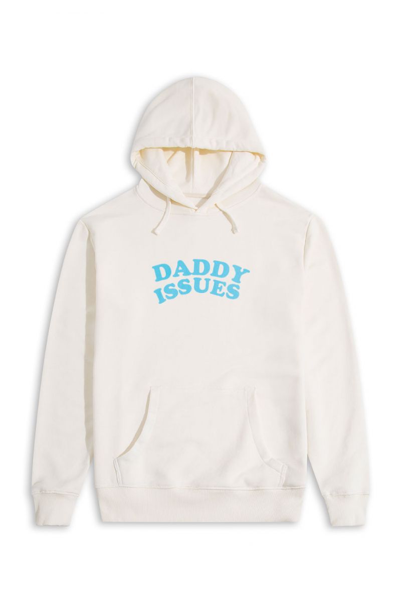 Ecru Premium Cotton daddy issues Design Pullover Hoodie
