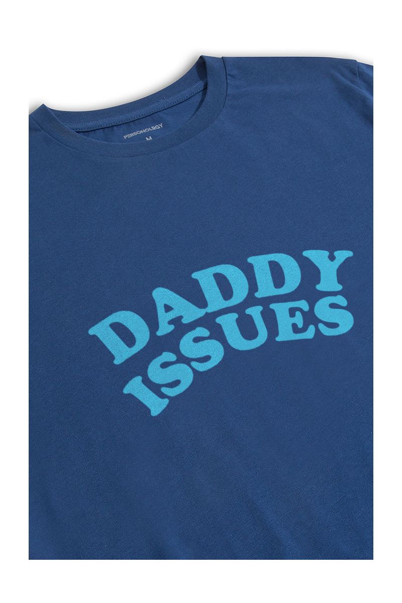 Navy Soft Fabric daddy issues Design Short Sleeve Tee