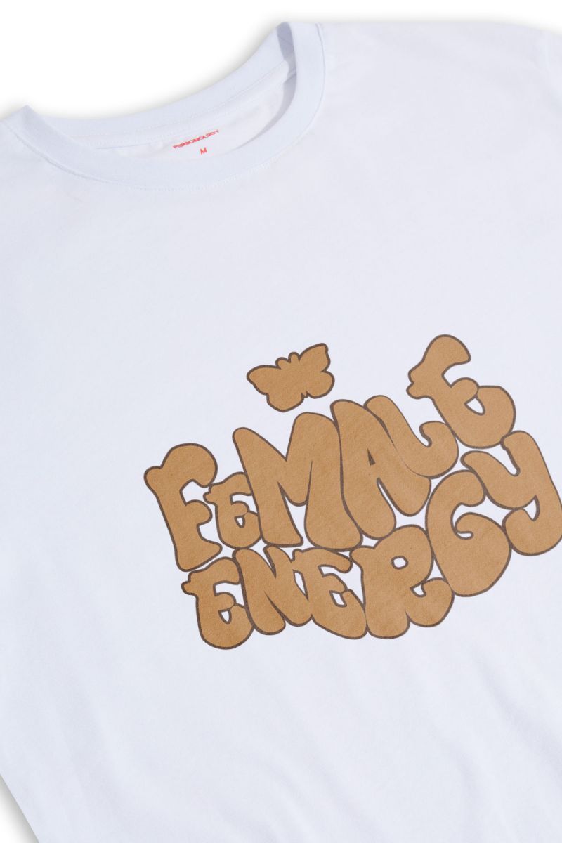 White Soft Fabric Female energy Design Short Sleeve Tee