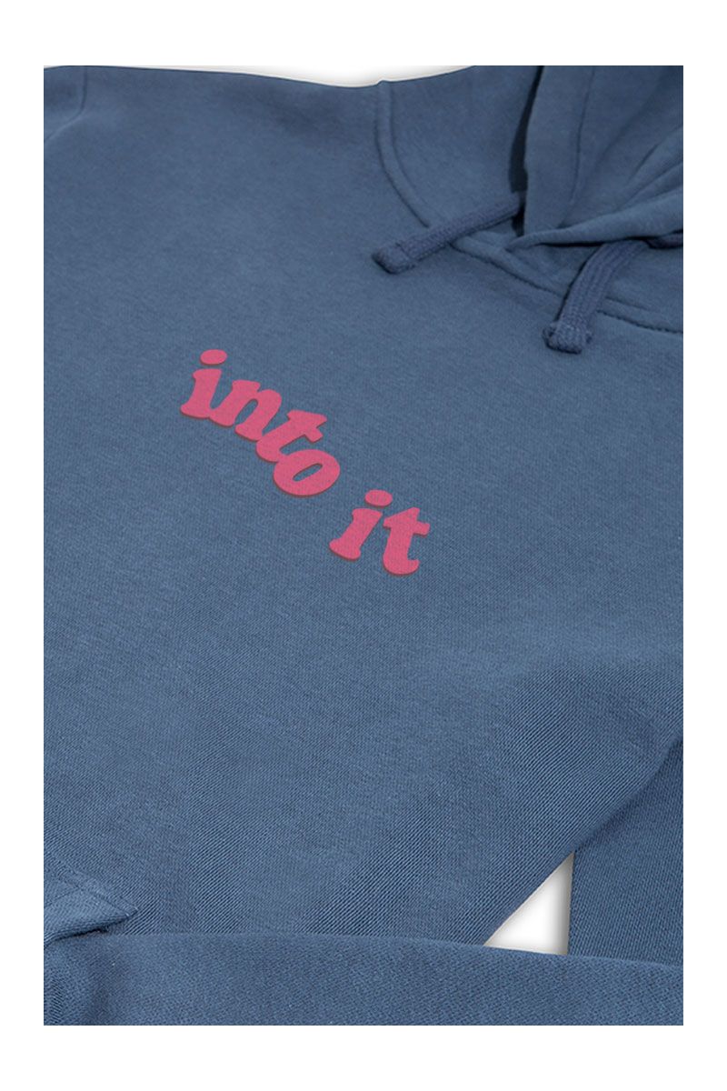 Navy Premium Cotton into it Design Pullover Hoodie