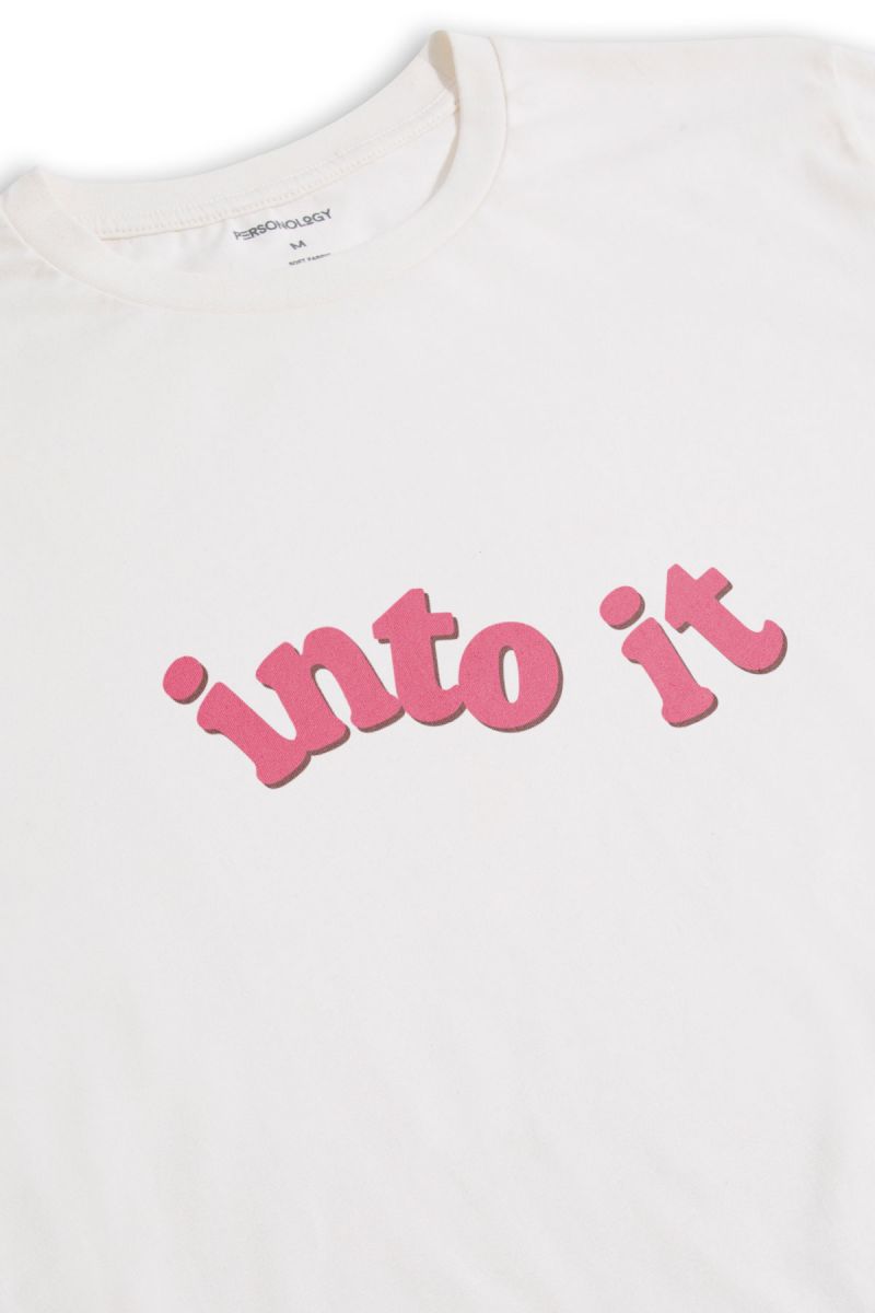Off White Soft Fabric into it Design Short Sleeve Tee