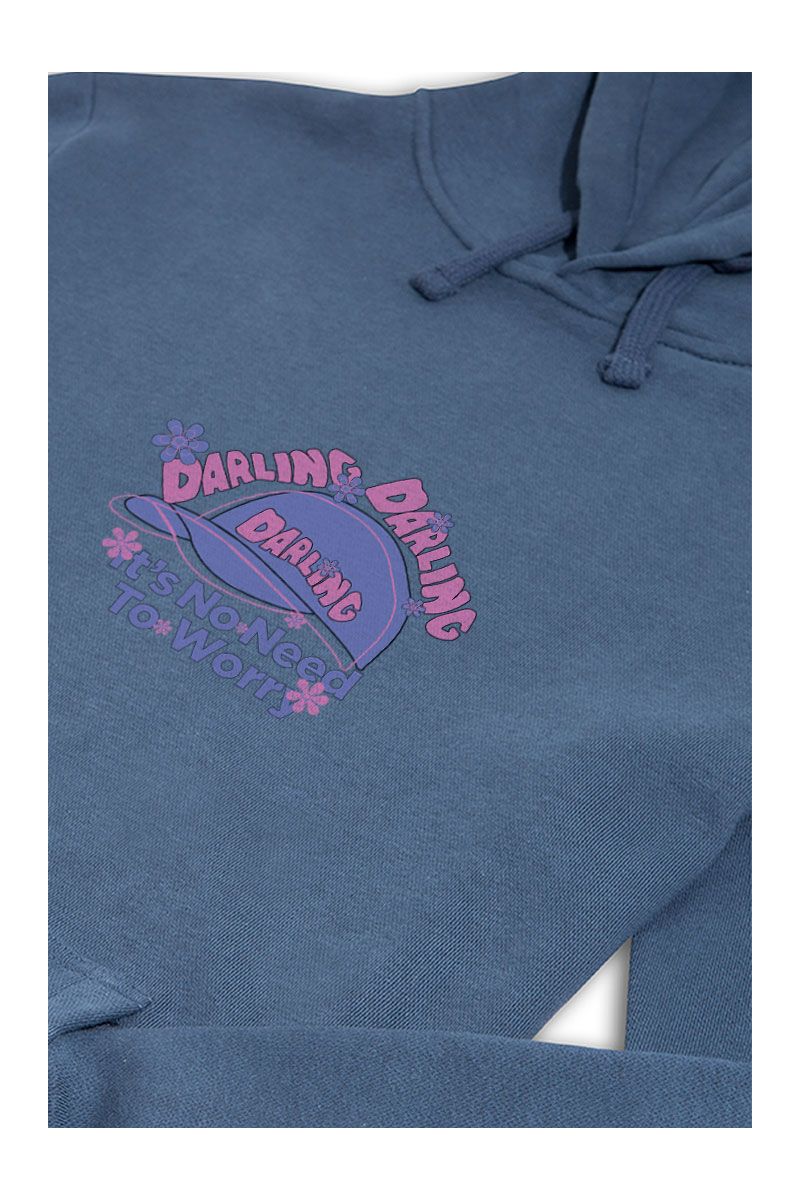 Navy Premium Cotton Best Interest Darling , It's no Need to Worry Design Pullover Hoodie