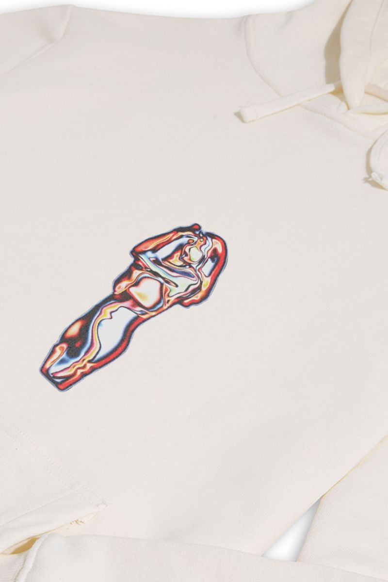 Ecru Premium Cotton Awake Design Pullover Hoodie