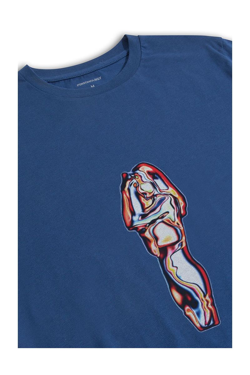 Navy Soft Fabric Awake Design Short Sleeve Tee