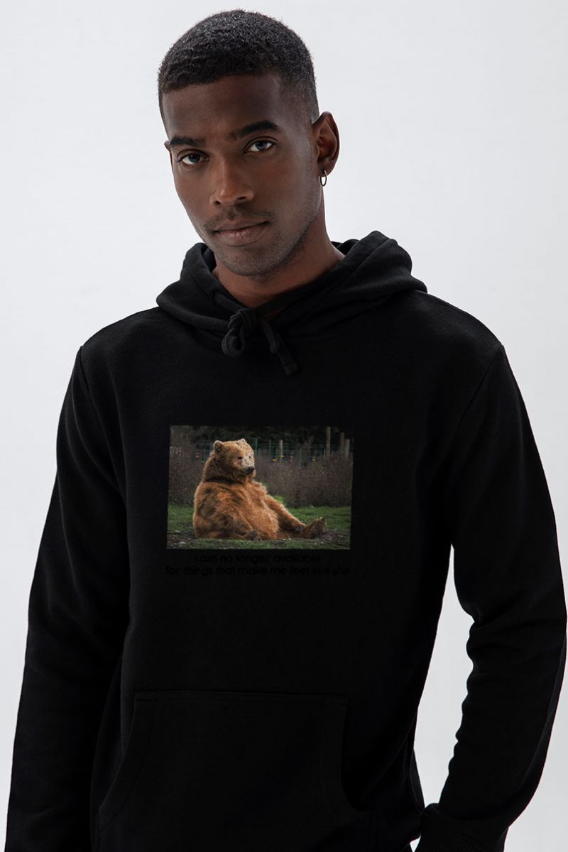 Black Premium Cotton I Am No Longer Available For Things That Make Me Feel Like Shit Design Pullover Hoodie