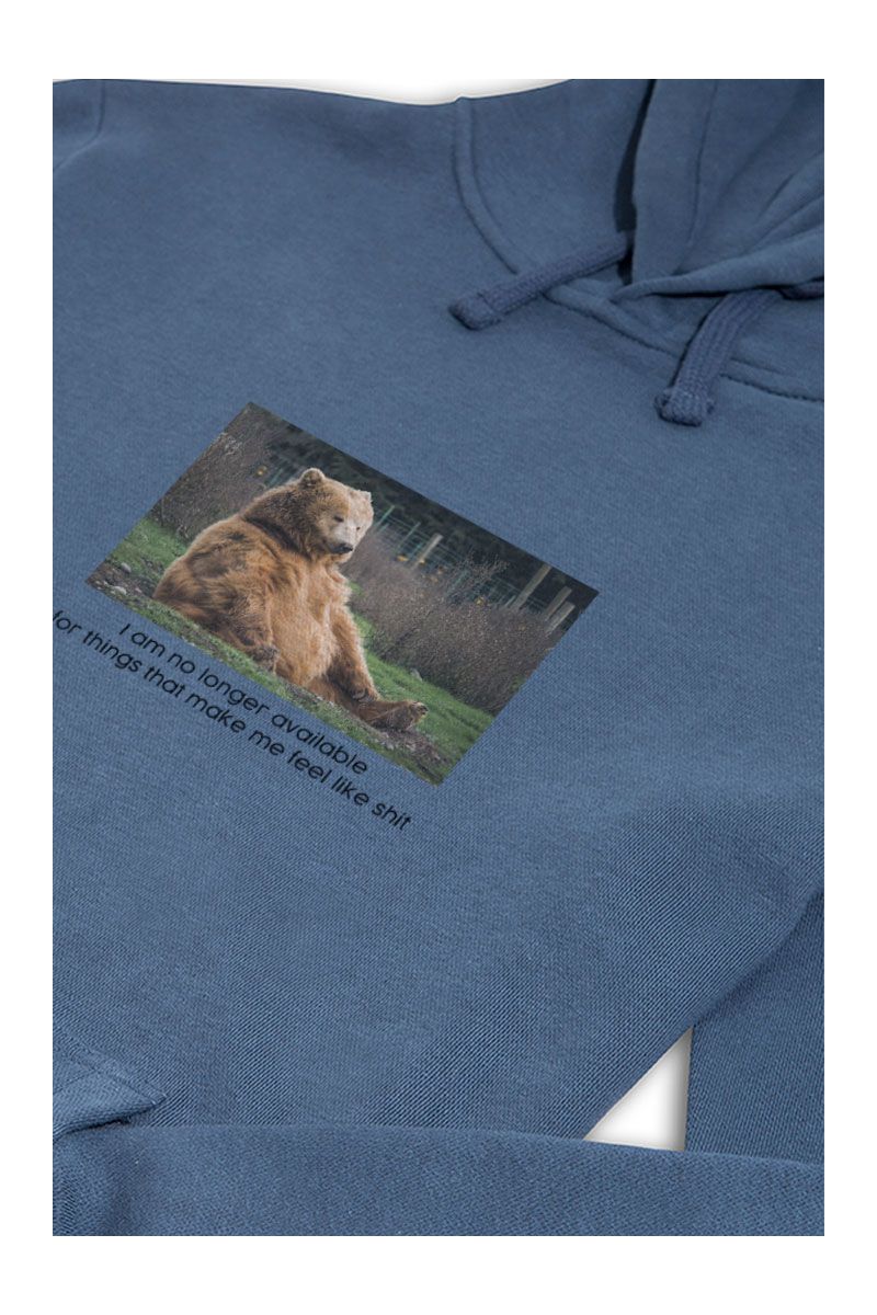 Navy Premium Cotton I Am No Longer Available For Things That Make Me Feel Like Shit Design Pullover Hoodie