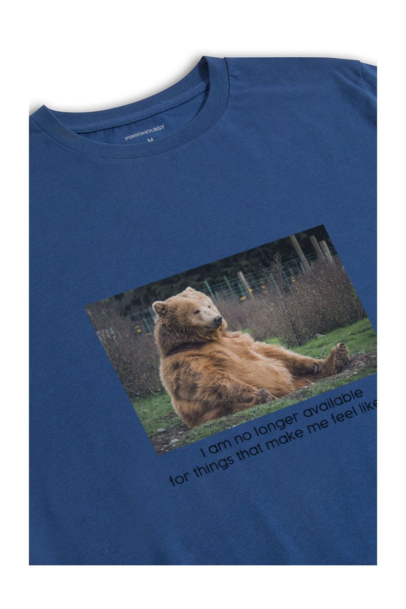 Navy Soft Fabric I Am No Longer Available For Things That Make Me Feel Like Shit Design Short Sleeve Tee