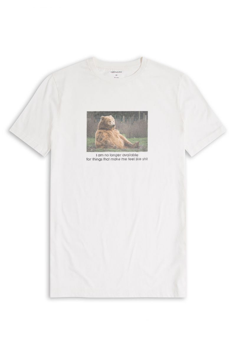 Off White Soft Fabric I Am No Longer Available For Things That Make Me Feel Like Shit Design Short Sleeve Tee