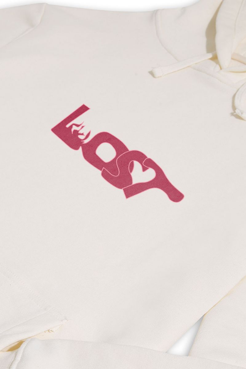 Ecru Premium Cotton Lost Design Pullover Hoodie