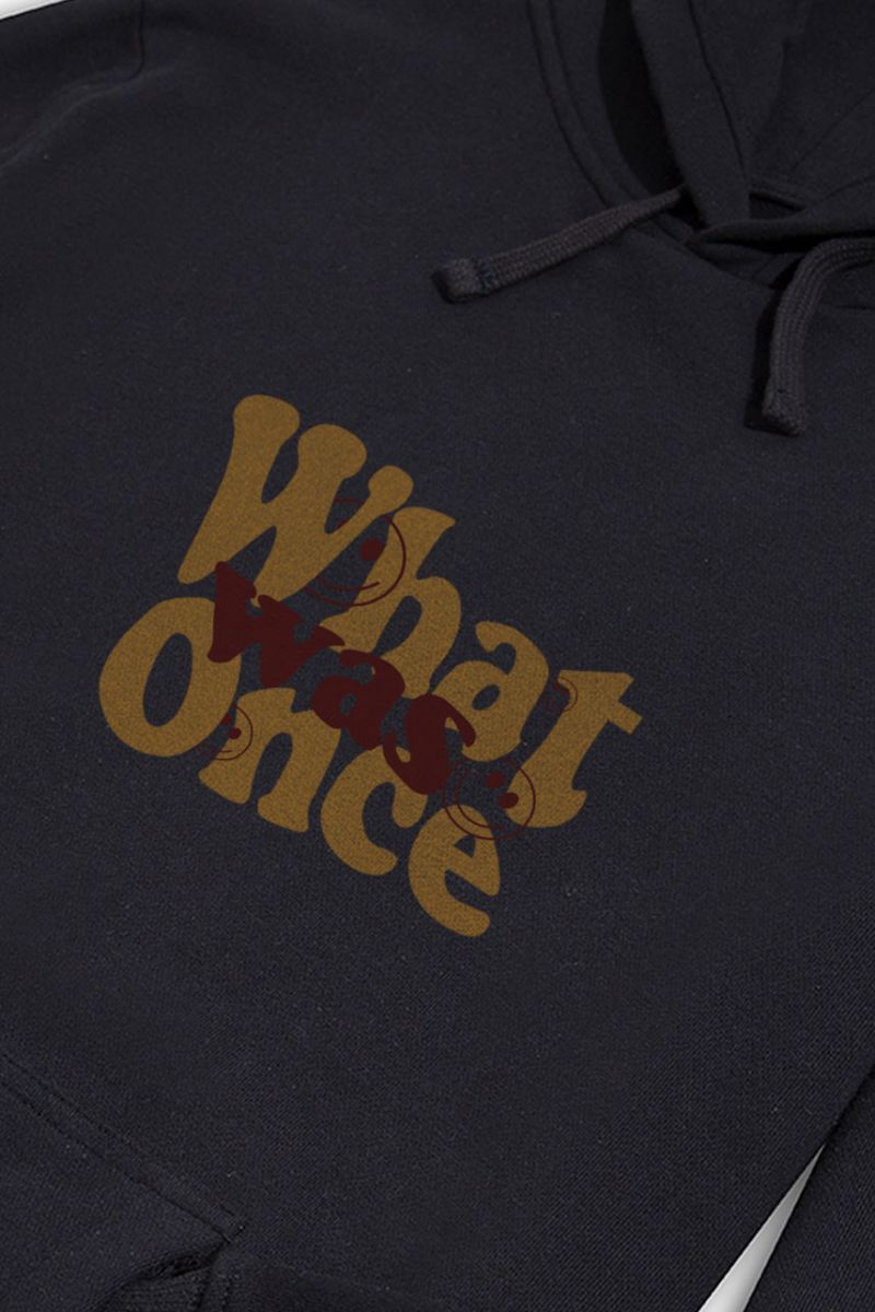 Black Premium Cotton What Once Was Design Pullover Hoodie