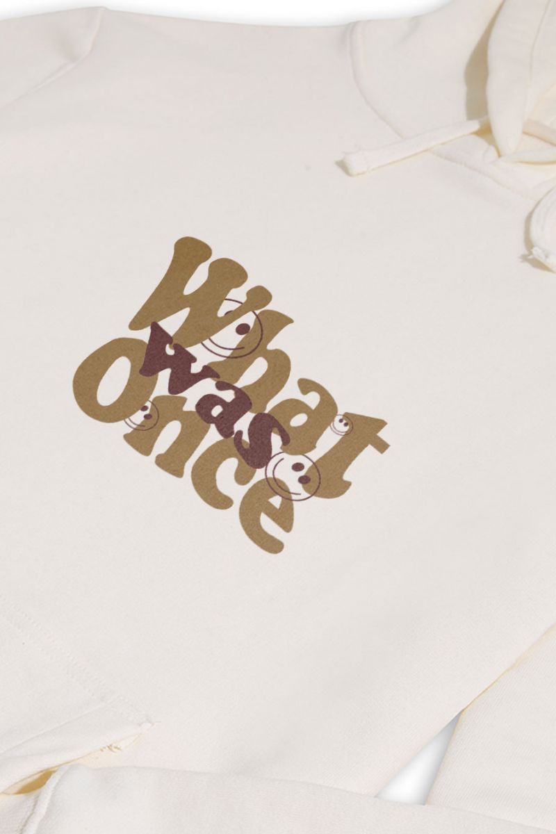 Ecru Premium Cotton What Once Was Design Pullover Hoodie