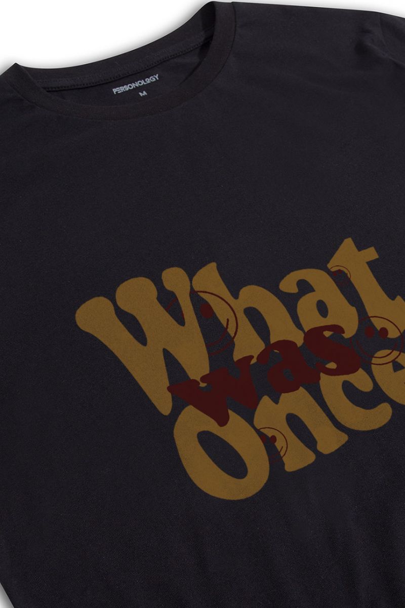 Black Soft Fabric What Once Was Design Short Sleeve Tee