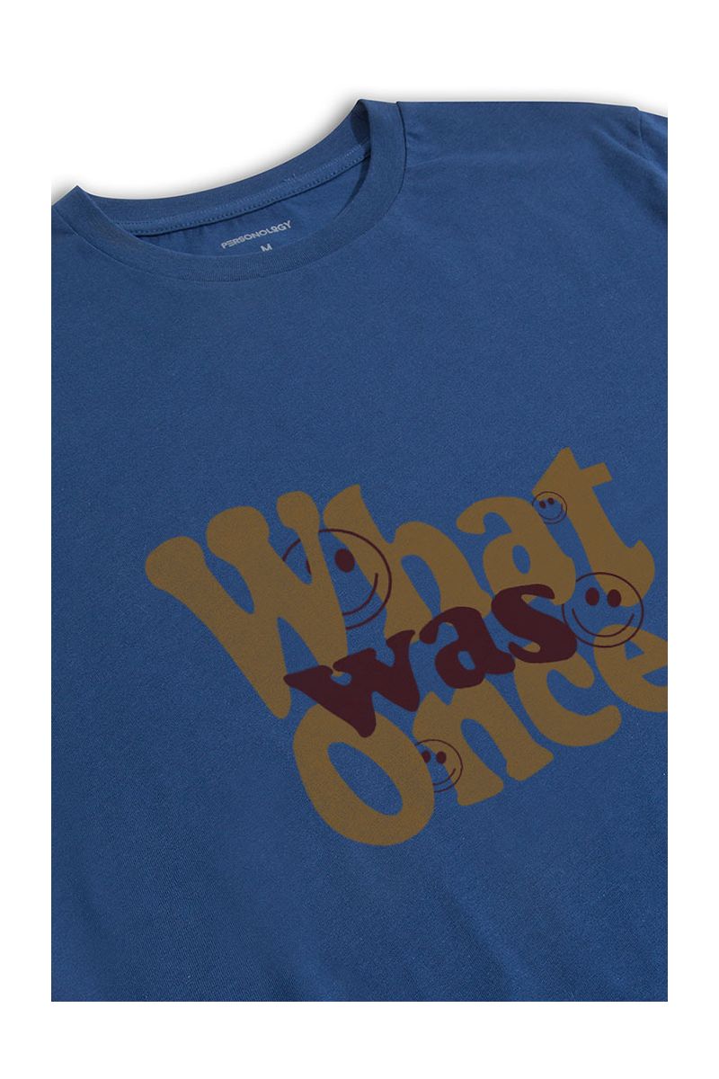 Navy Soft Fabric What Once Was Design Short Sleeve Tee