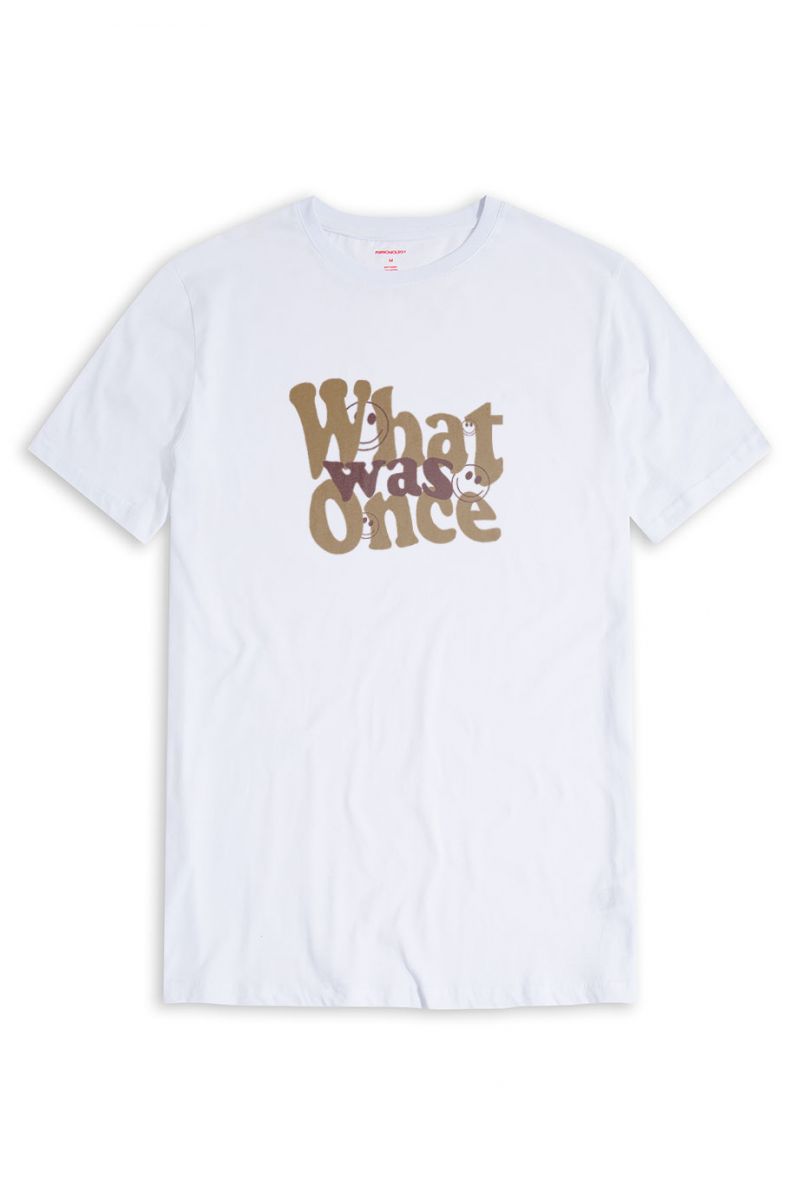 White Soft Fabric What Once Was Design Short Sleeve Tee