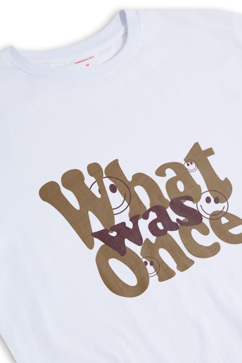 White Soft Fabric What Once Was Design Short Sleeve Tee