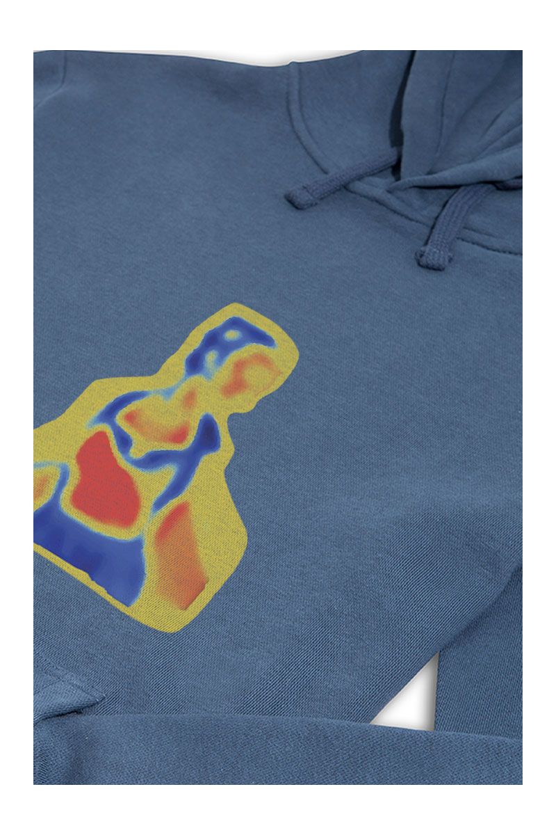 Navy Premium Cotton Y2K Distorted Human Design Pullover Hoodie