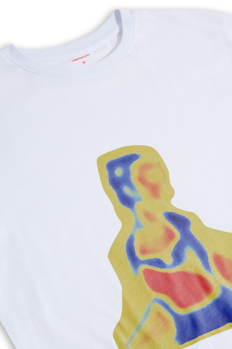 White Soft Fabric Y2K Distorted Human Design Short Sleeve Tee