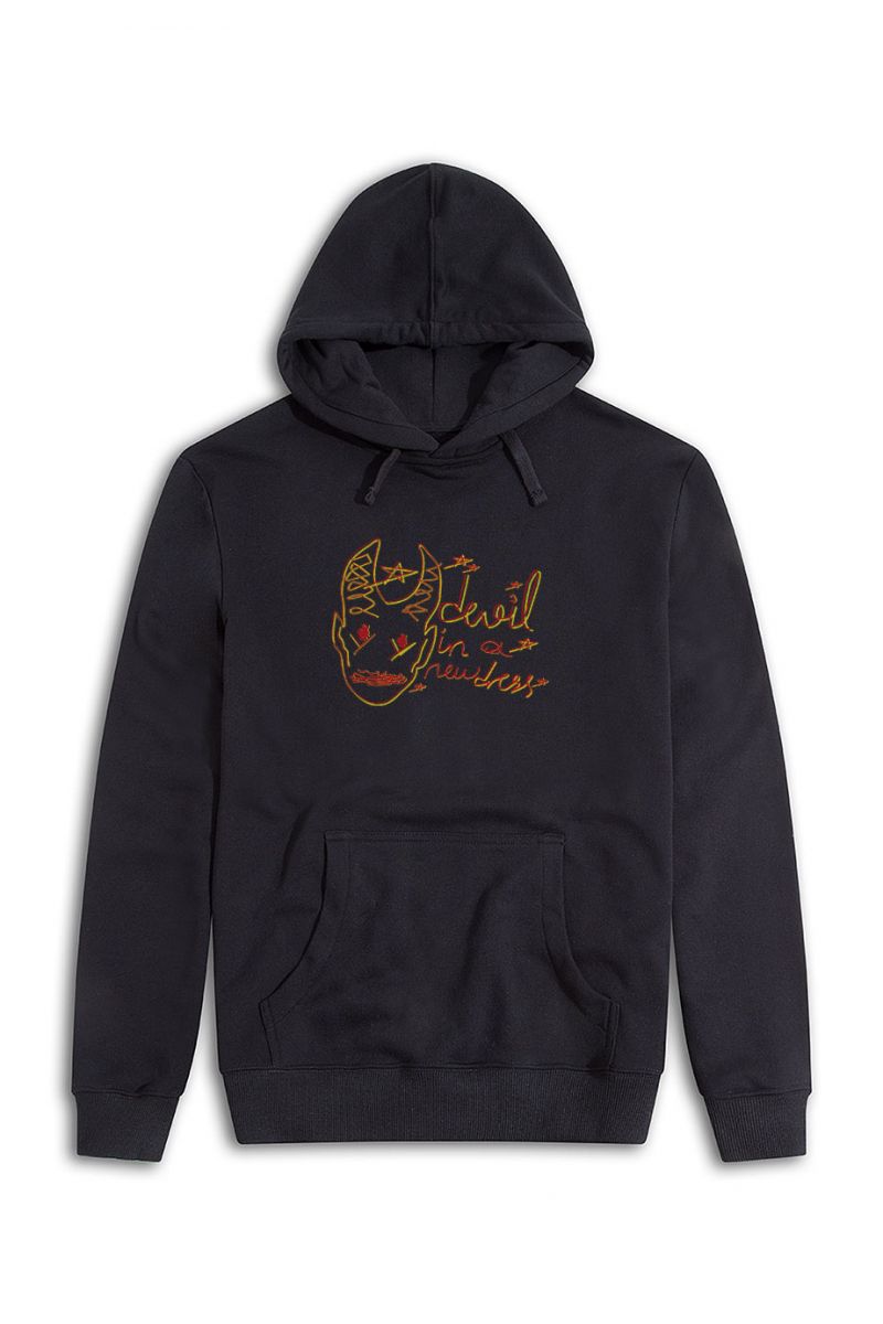 Black Premium Cotton Devil In A New Dress Design Pullover Hoodie