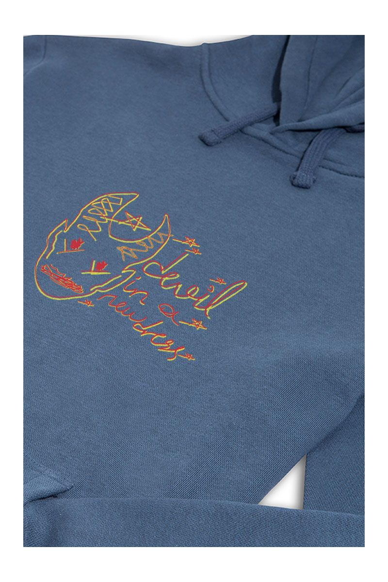 Navy Premium Cotton Devil In A New Dress Design Pullover Hoodie