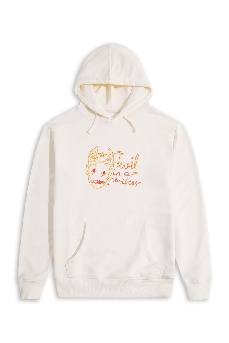 Ecru Premium Cotton Devil In A New Dress Design Pullover Hoodie