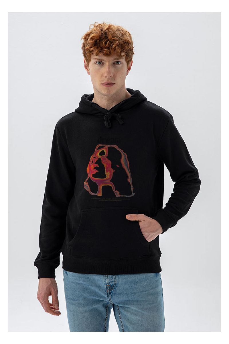 Black Premium Cotton Dream, a series of thoughts, images, and sensations, occuring in a person's mind during sleep. Design Pullover Hoodie