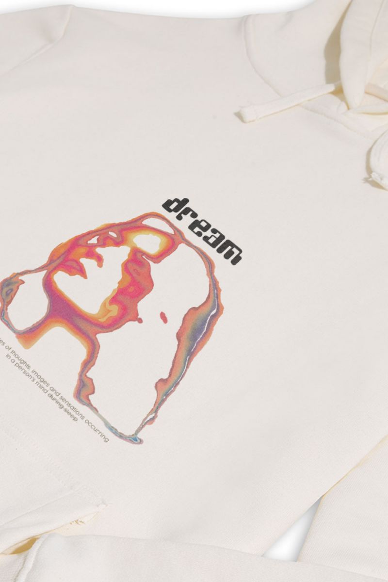 Ecru Premium Cotton Dream, a series of thoughts, images, and sensations, occuring in a person's mind during sleep. Design Pullover Hoodie