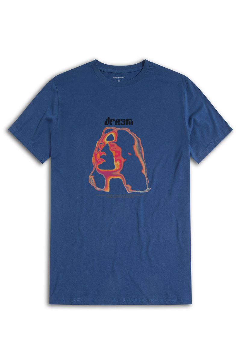 Navy Soft Fabric Dream, a series of thoughts, images, and sensations, occuring in a person's mind during sleep. Design Short Sleeve Tee