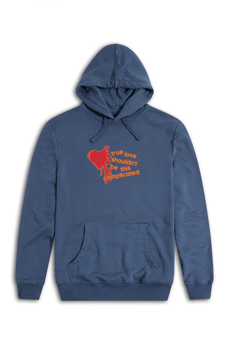 Navy Premium Cotton True Love Shouldn't Be This Complicated Design Pullover Hoodie