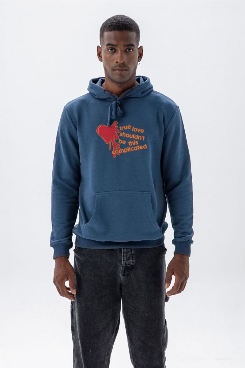 Navy Premium Cotton True Love Shouldn't Be This Complicated Design Pullover Hoodie
