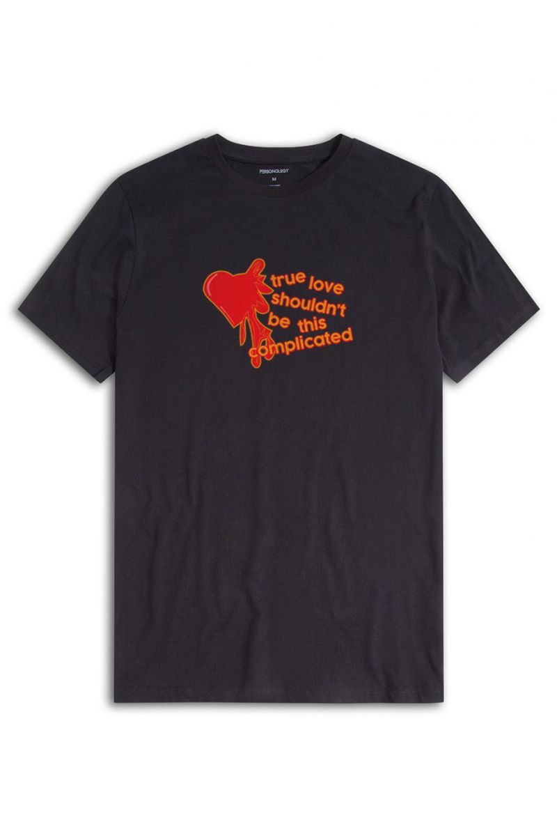 Black Soft Fabric True Love Shouldn't Be This Complicated Design Short Sleeve Tee