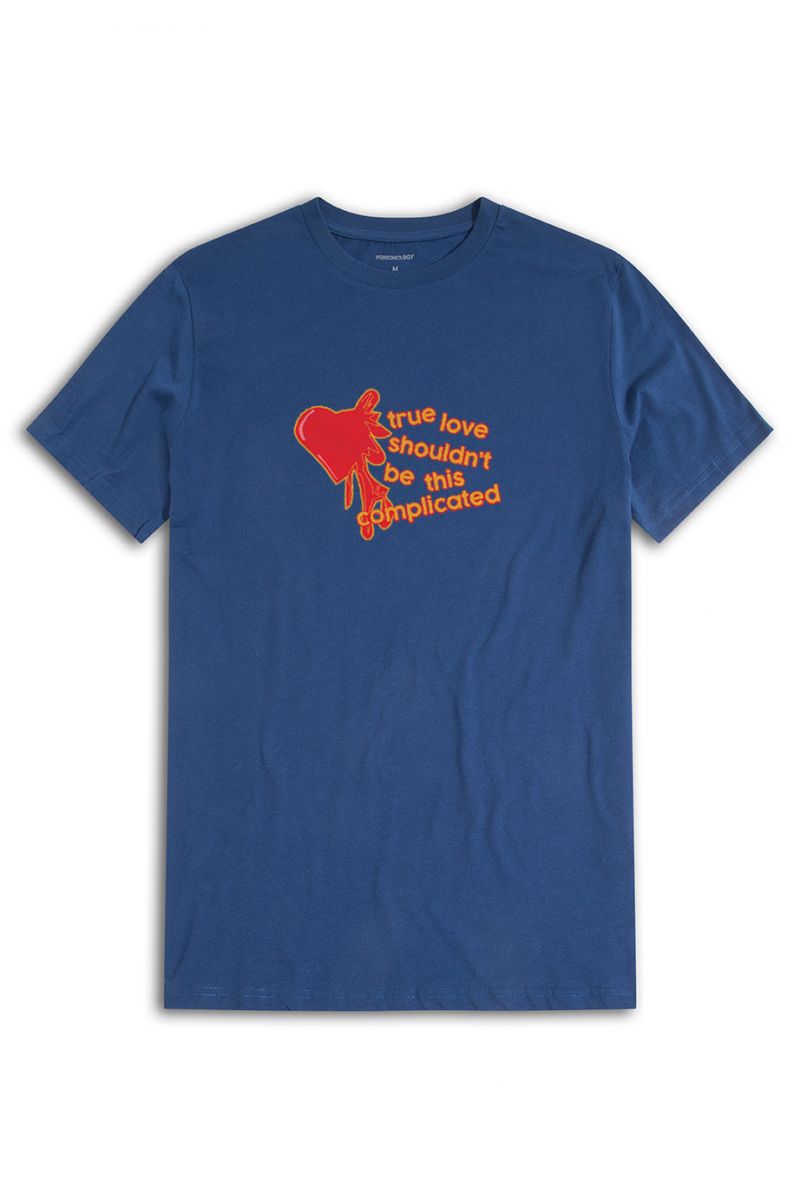 Navy Soft Fabric True Love Shouldn't Be This Complicated Design Short Sleeve Tee