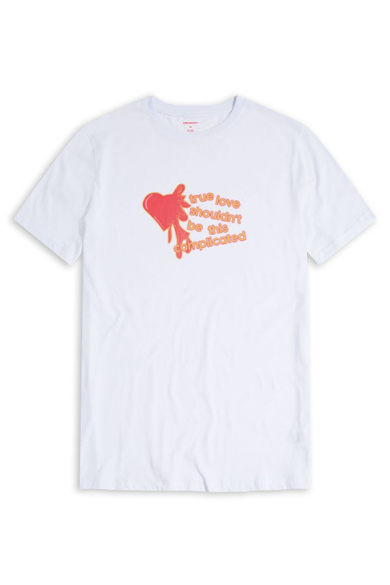 White Soft Fabric True Love Shouldn't Be This Complicated Design Short Sleeve Tee