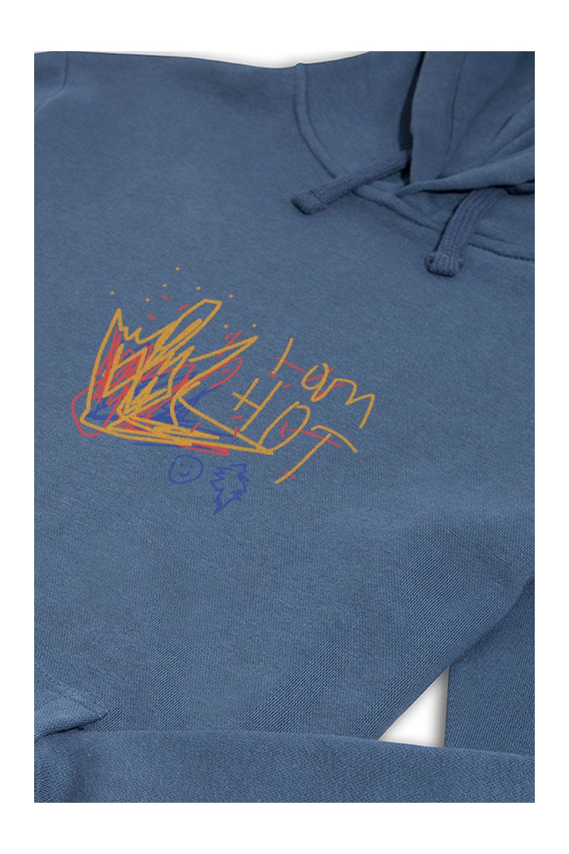 Navy Premium Cotton I am Hot Design Pullover Hoodie
