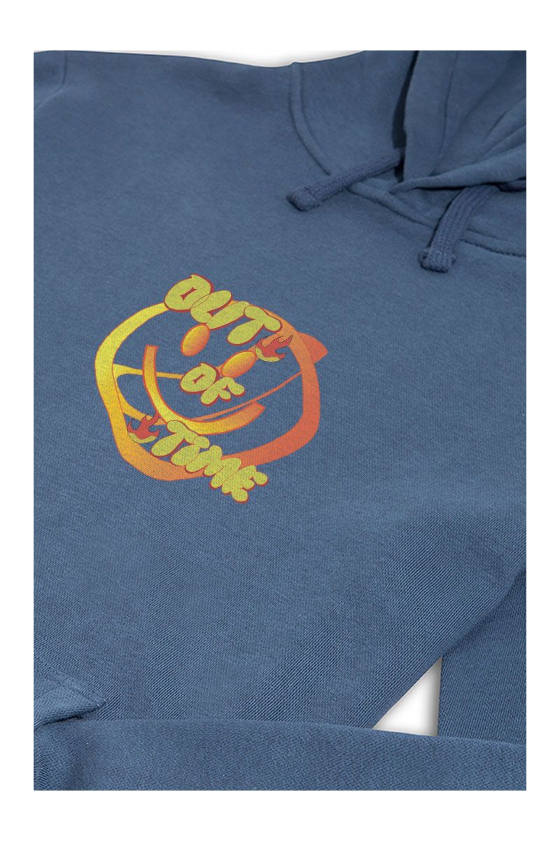 Navy Premium Cotton Out of Time Design Pullover Hoodie