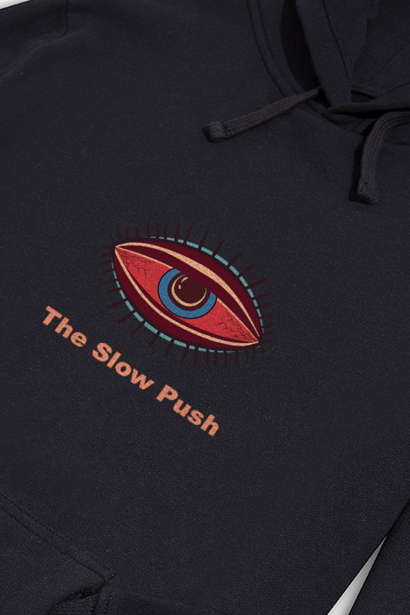 Black Premium Cotton The Slow Rush Design Pullover Hoodie