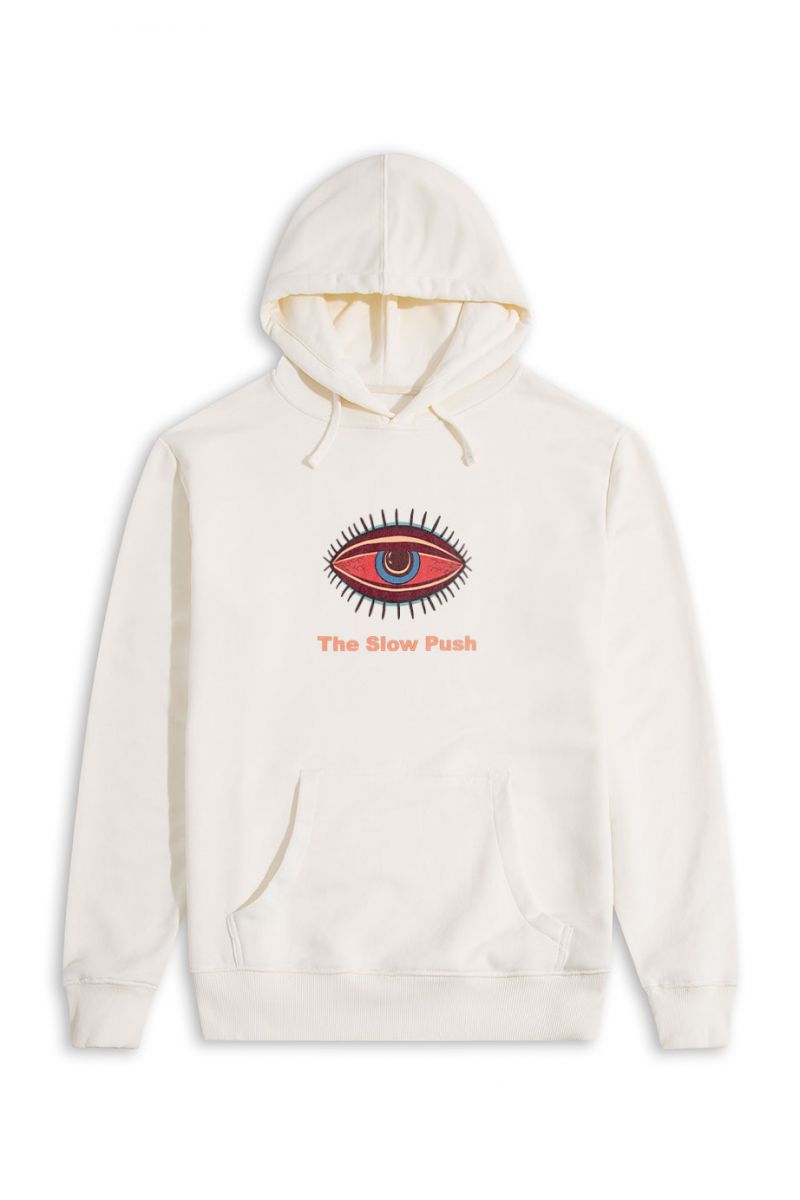 Ecru Premium Cotton The Slow Rush Design Pullover Hoodie