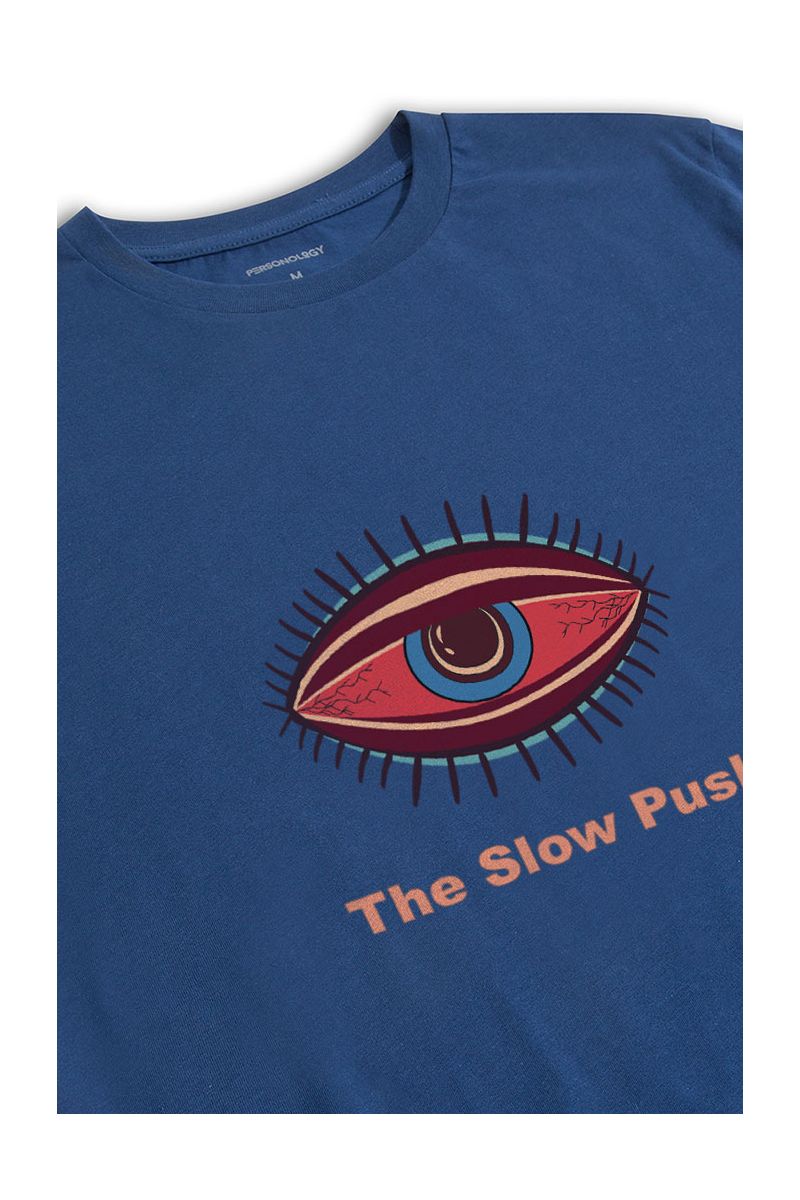 Navy Soft Fabric The Slow Rush Design Short Sleeve Tee