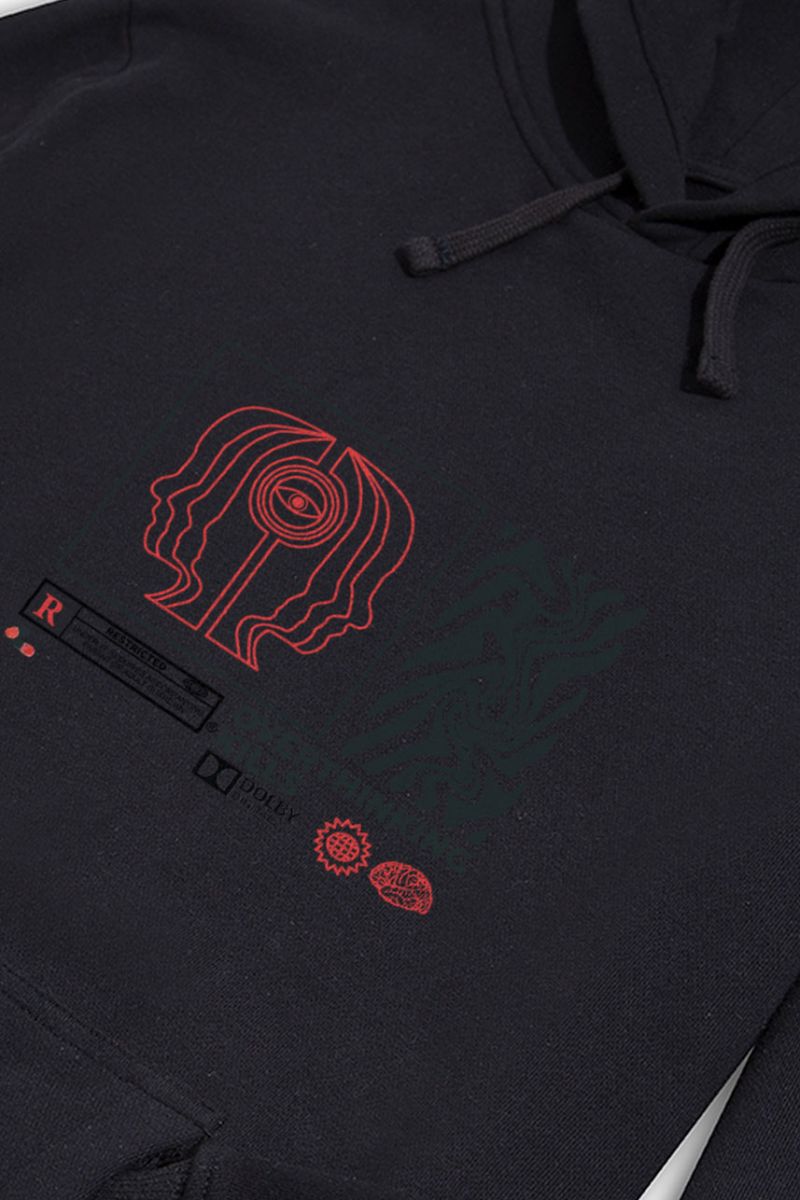 Black Premium Cotton OCD Design Pullover Hoodie