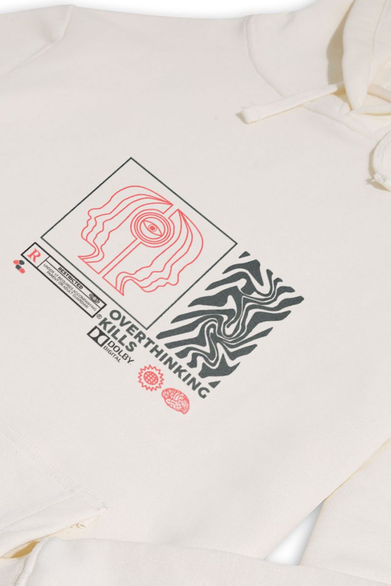 Ecru Premium Cotton OCD Design Pullover Hoodie