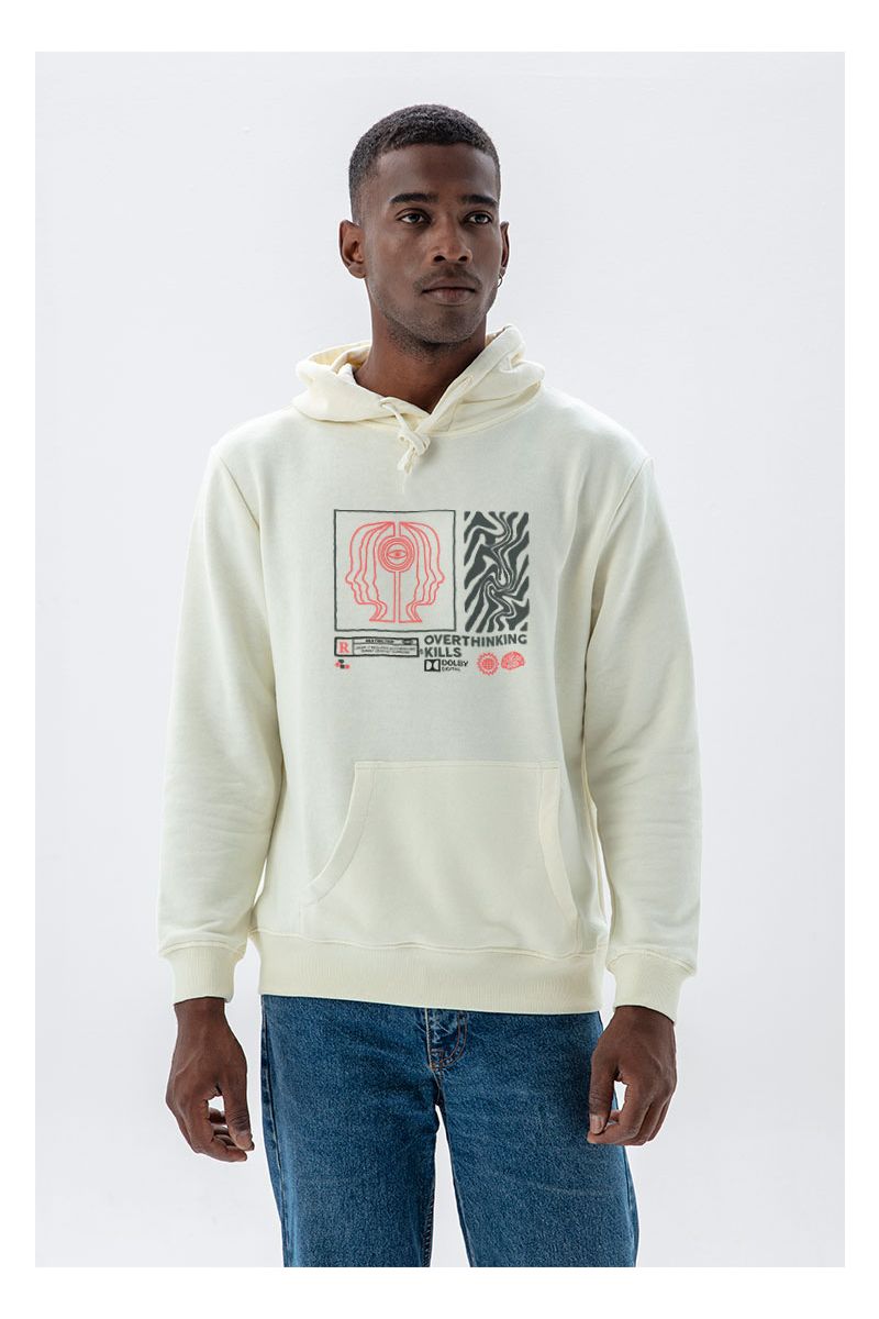 Ecru Premium Cotton OCD Design Pullover Hoodie